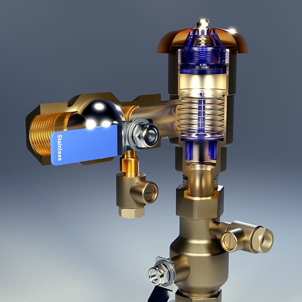 Pressure vacuum breaker used in irrigation systems during backflow preventer training and certification course